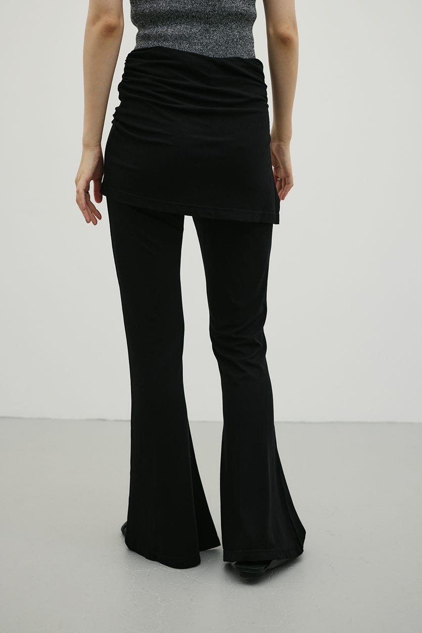 レイヤードカットフレアパンツ BLK M