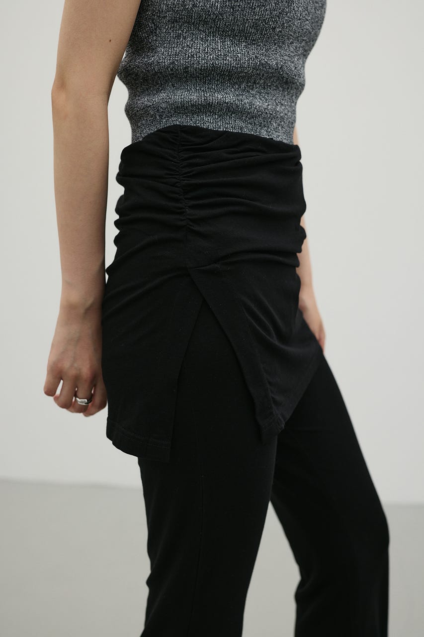 レイヤードカットフレアパンツ BLK M
