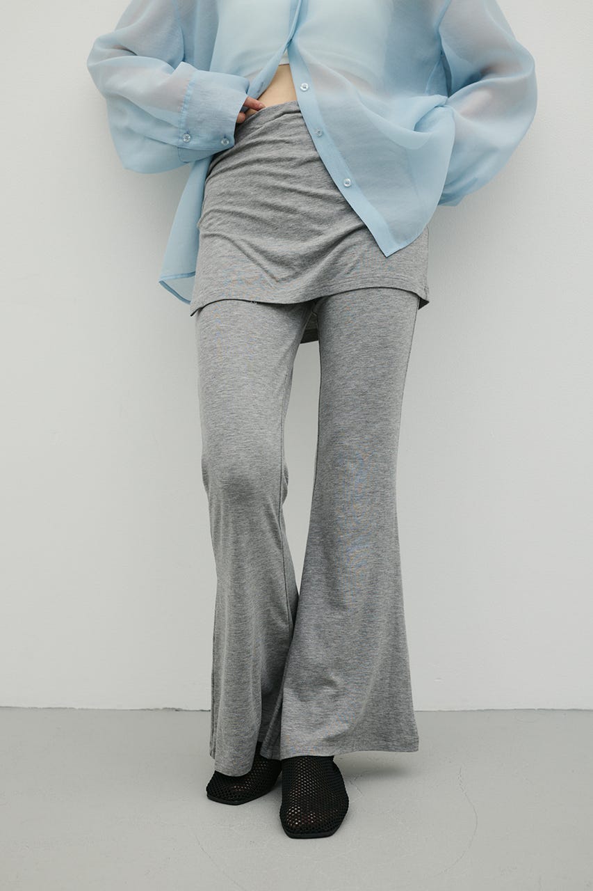 レイヤードカットフレアパンツ GRY M