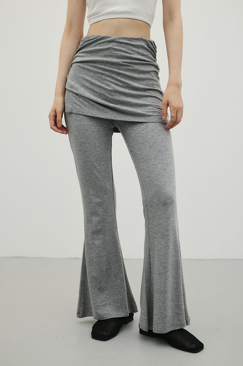 レイヤードカットフレアパンツ GRY M
