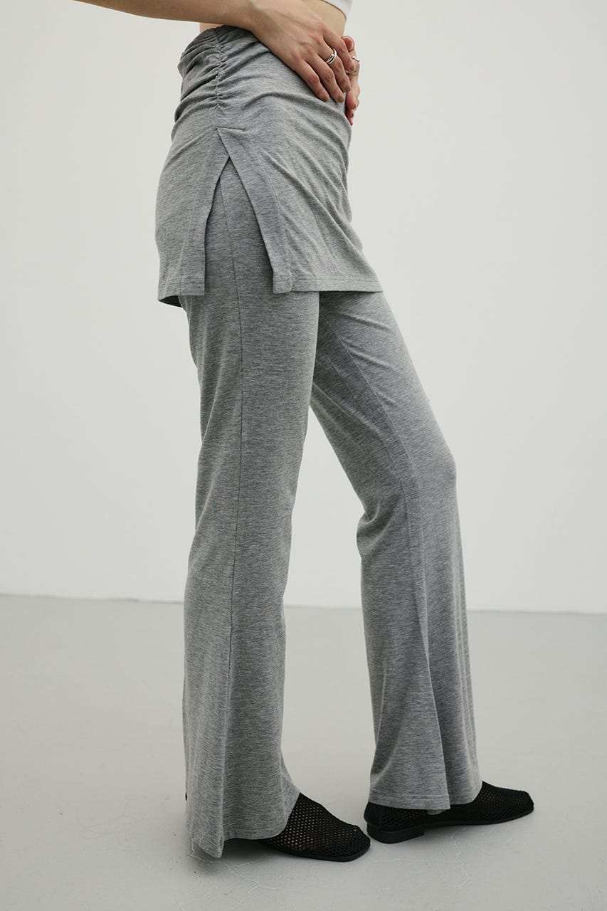 レイヤードカットフレアパンツ GRY M