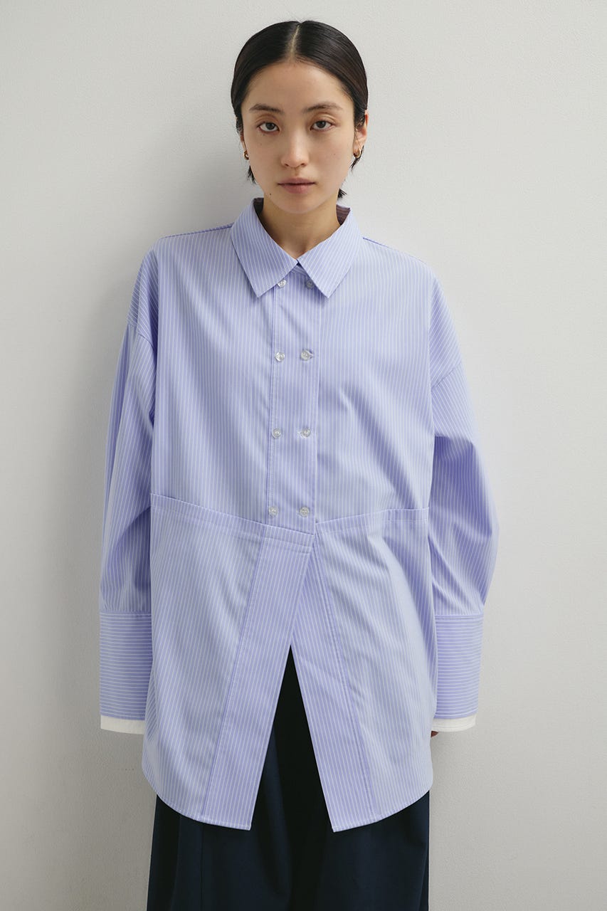 カッティングレイヤードカフスシャツ 柄BLU FREE