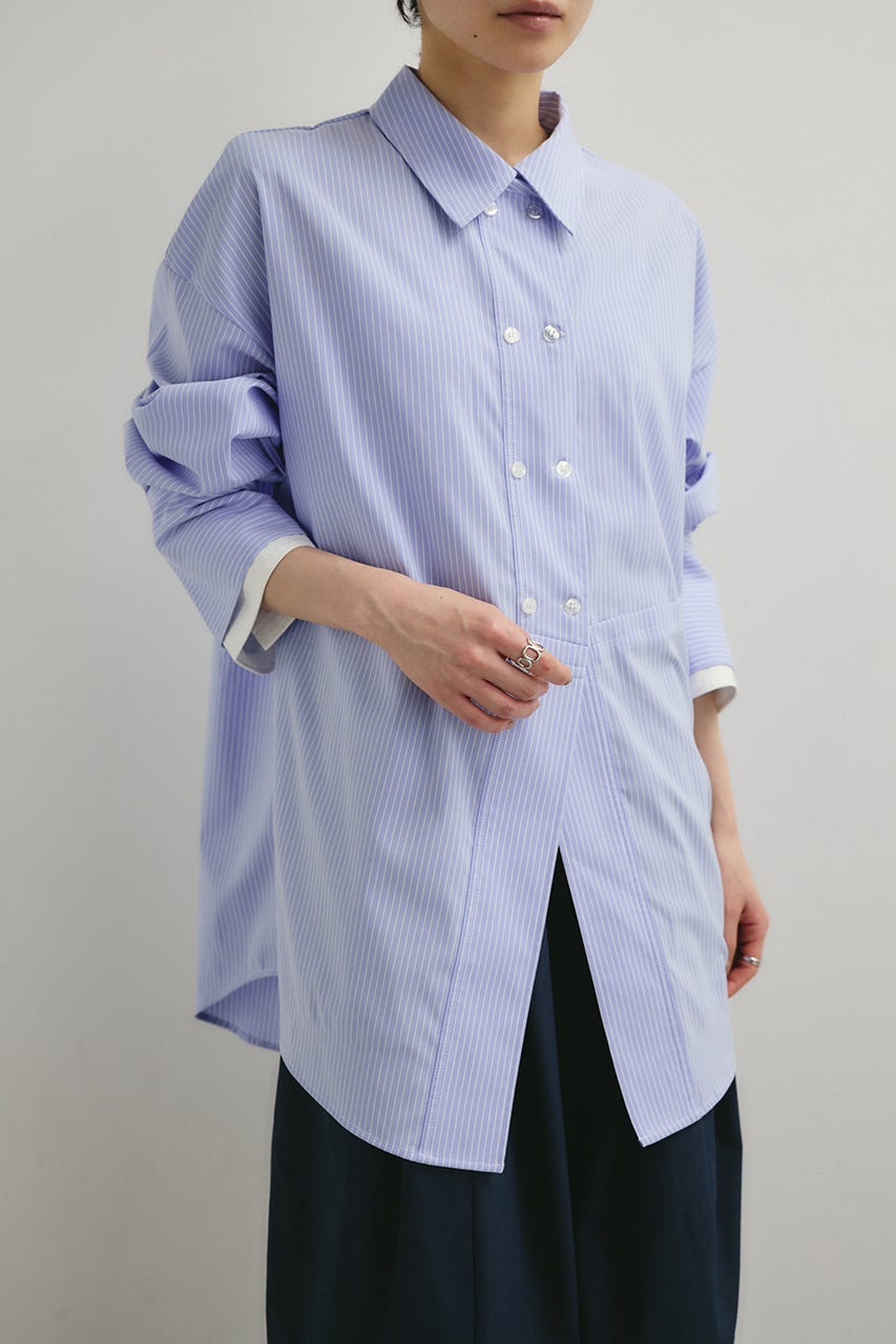 カッティングレイヤードカフスシャツ 柄BLU FREE