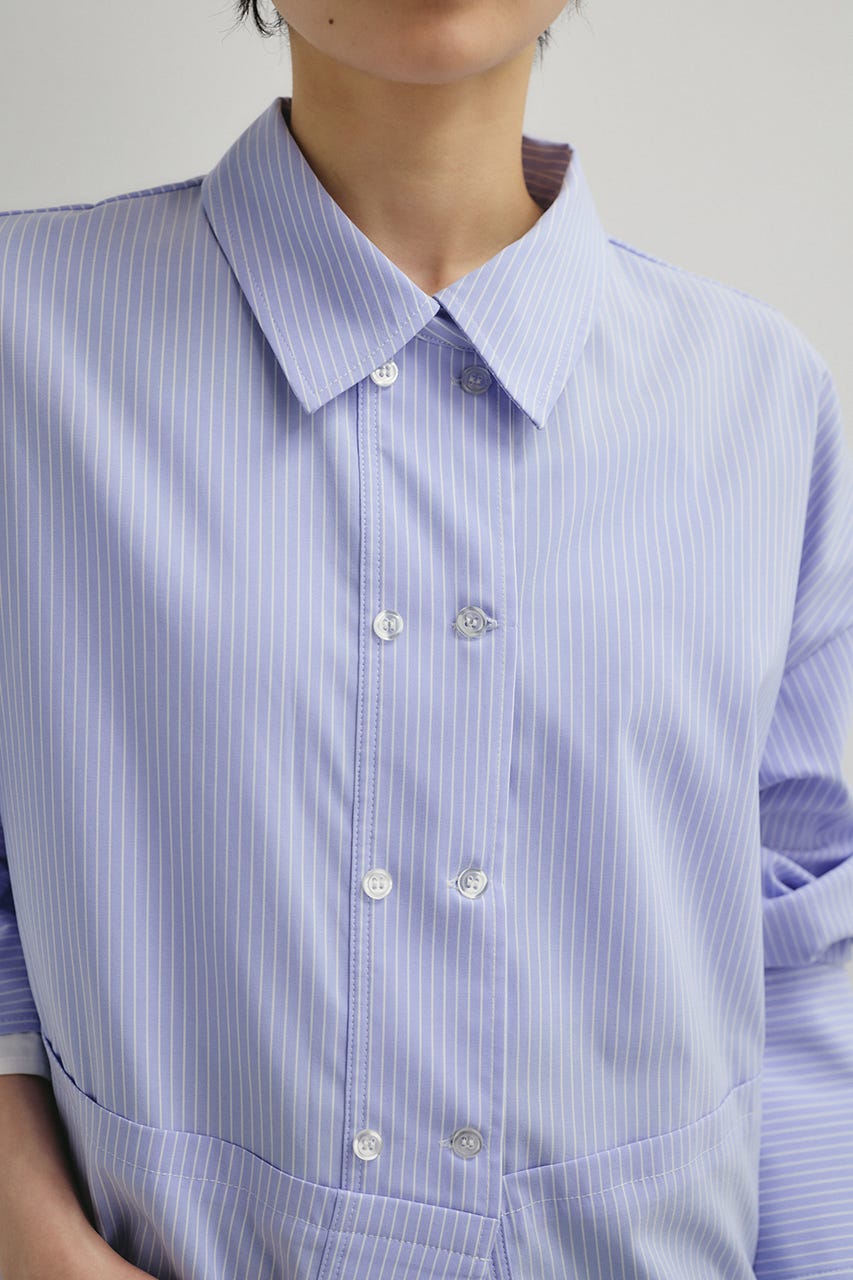 カッティングレイヤードカフスシャツ 柄BLU FREE