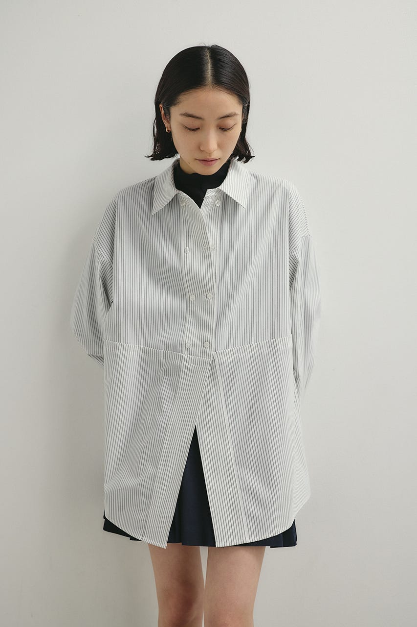 カッティングレイヤードカフスシャツ 柄WHT FREE