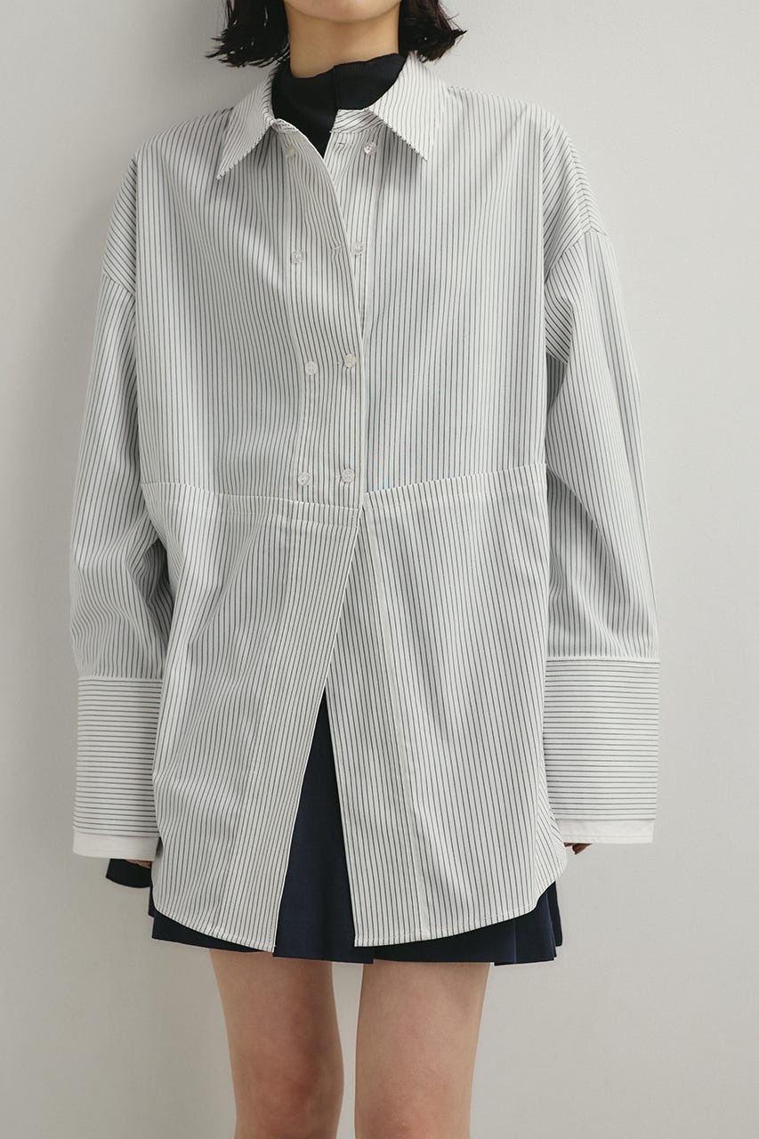 カッティングレイヤードカフスシャツ 柄WHT FREE