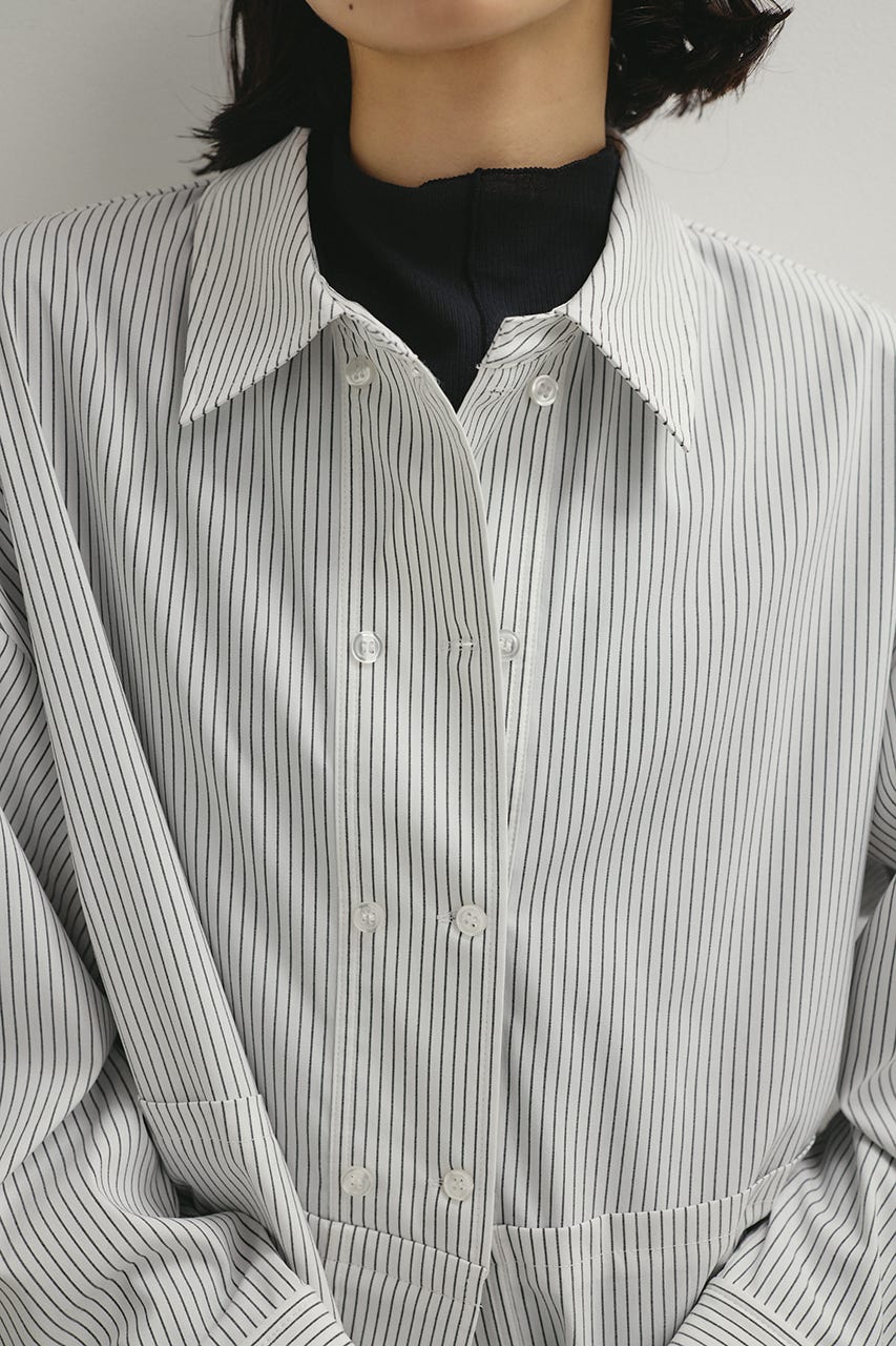 カッティングレイヤードカフスシャツ 柄WHT FREE