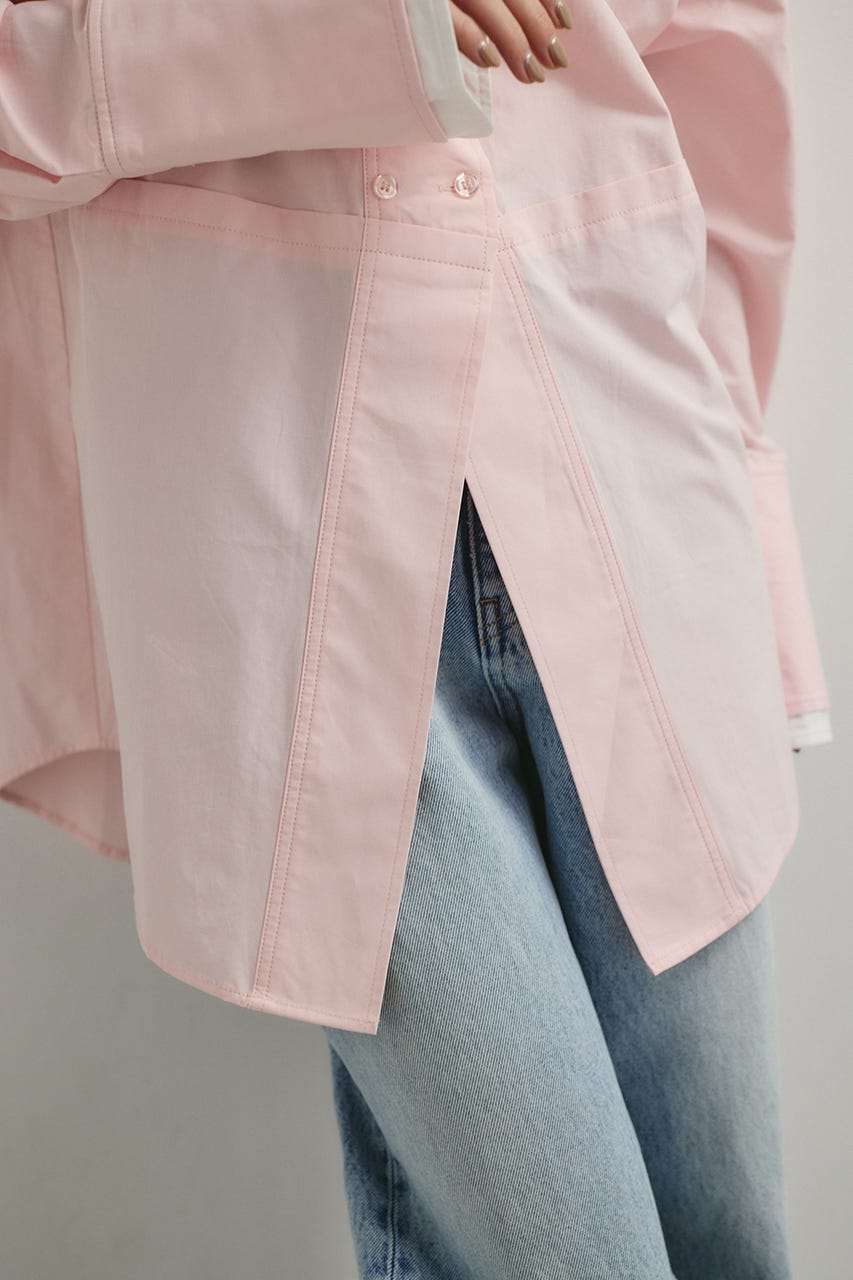 カッティングレイヤードカフスシャツ PNK FREE