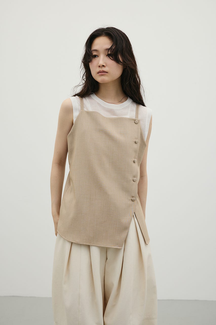 マニッシュボタンベスト BEG M
