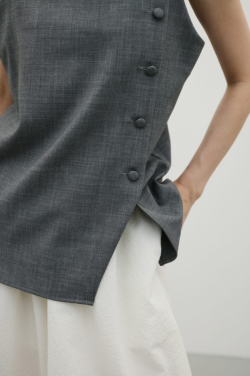 マニッシュボタンベスト GRY M