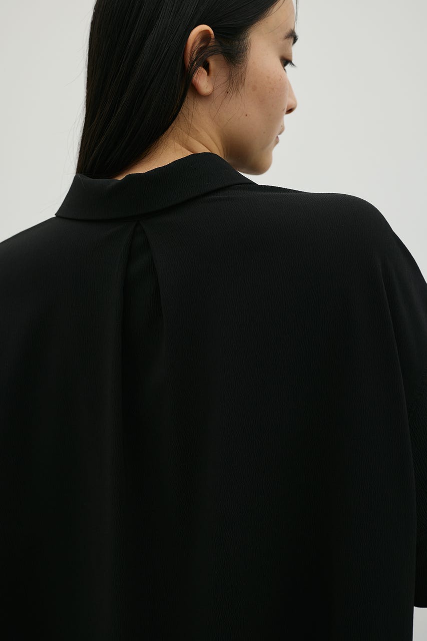 ニュアンスギャザースリーブシャツ BLK FREE