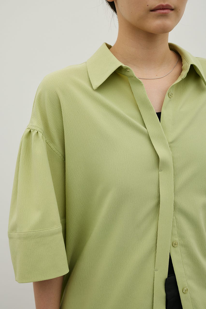 ニュアンスギャザースリーブシャツ GRN FREE