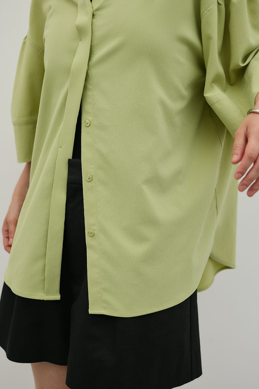 ニュアンスギャザースリーブシャツ GRN FREE