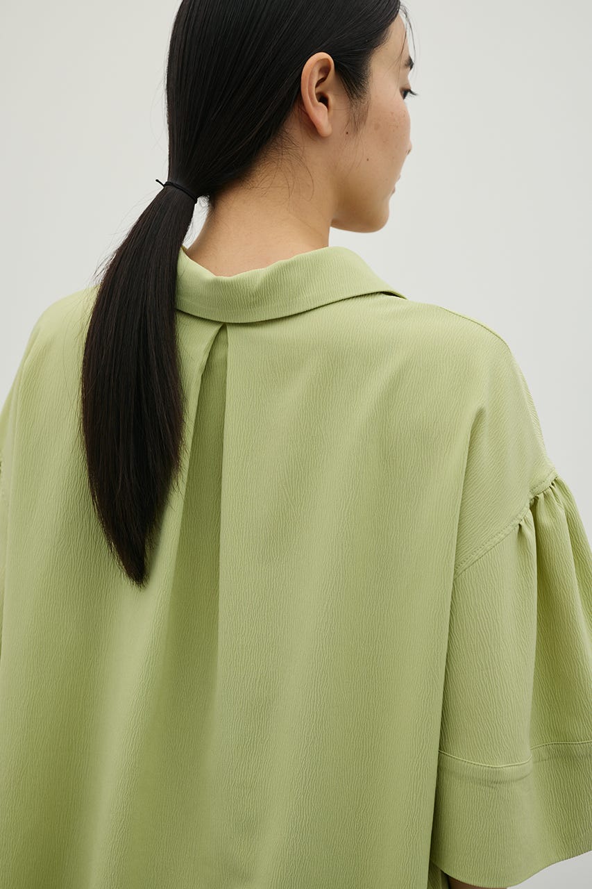 ニュアンスギャザースリーブシャツ GRN FREE