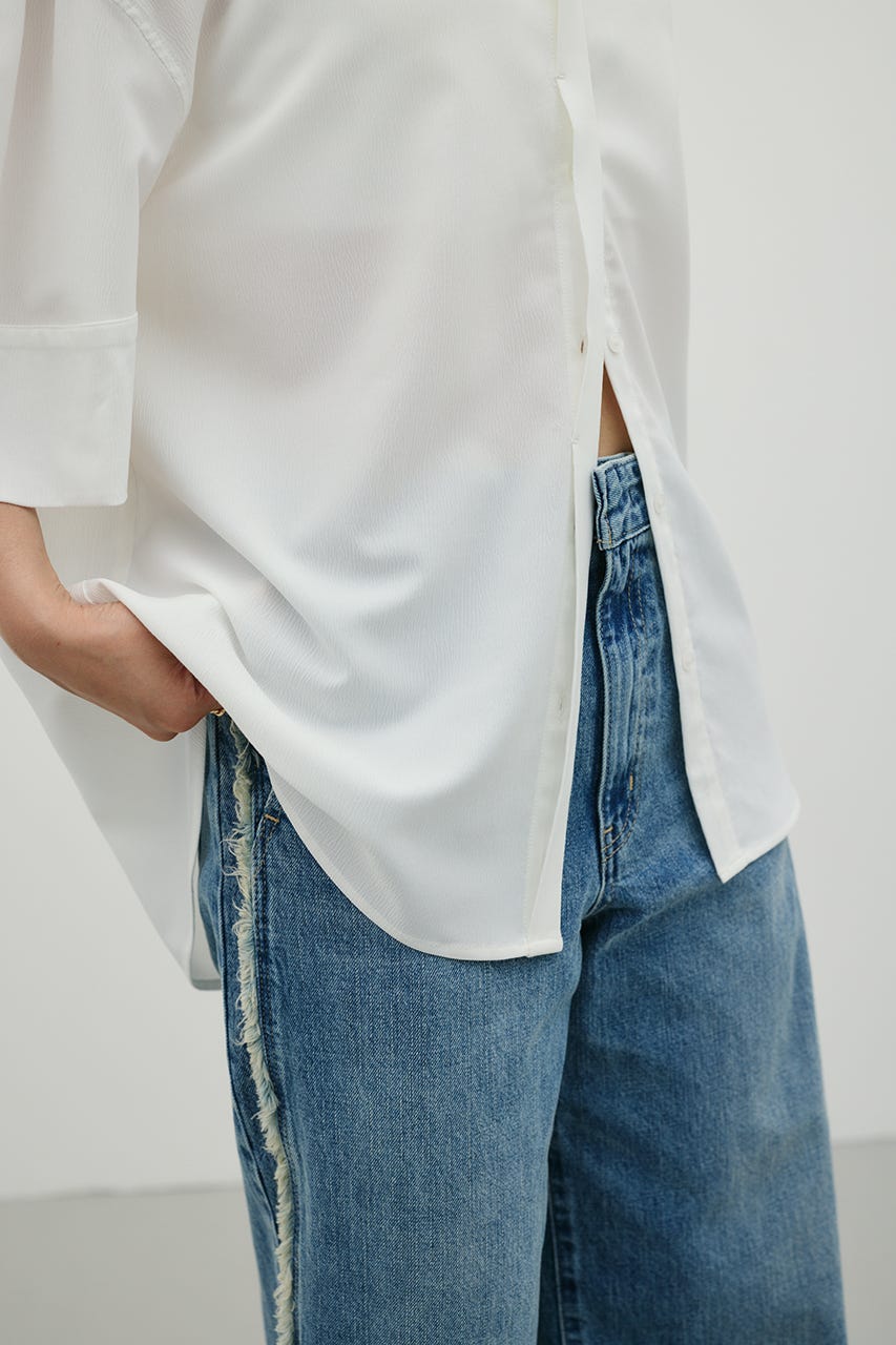 ニュアンスギャザースリーブシャツ WHT FREE