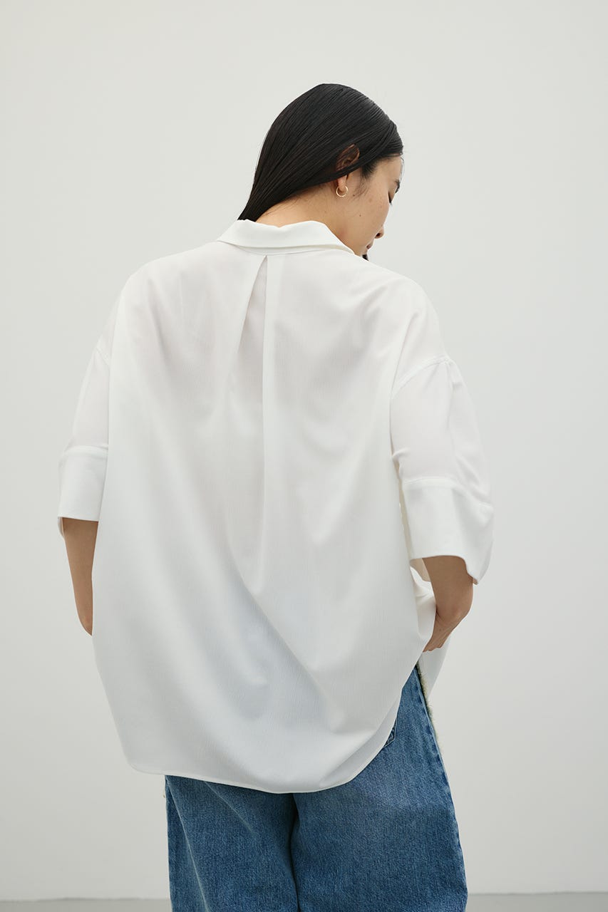 ニュアンスギャザースリーブシャツ WHT FREE