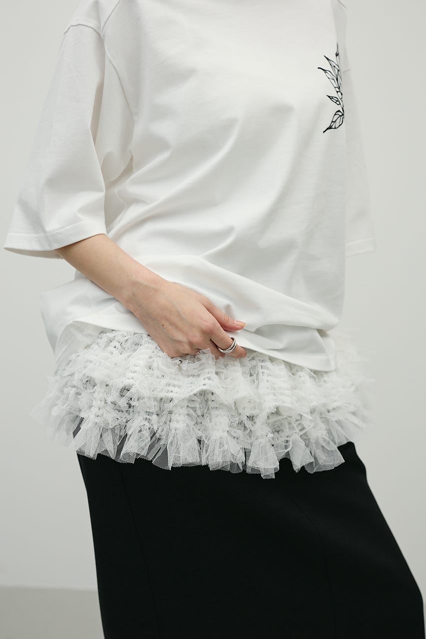 チュールレイヤードキャミソール WHT FREE