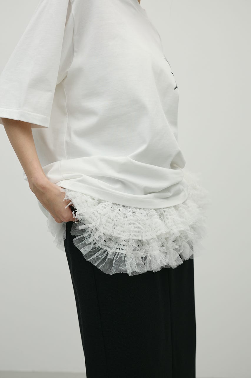 チュールレイヤードキャミソール WHT FREE