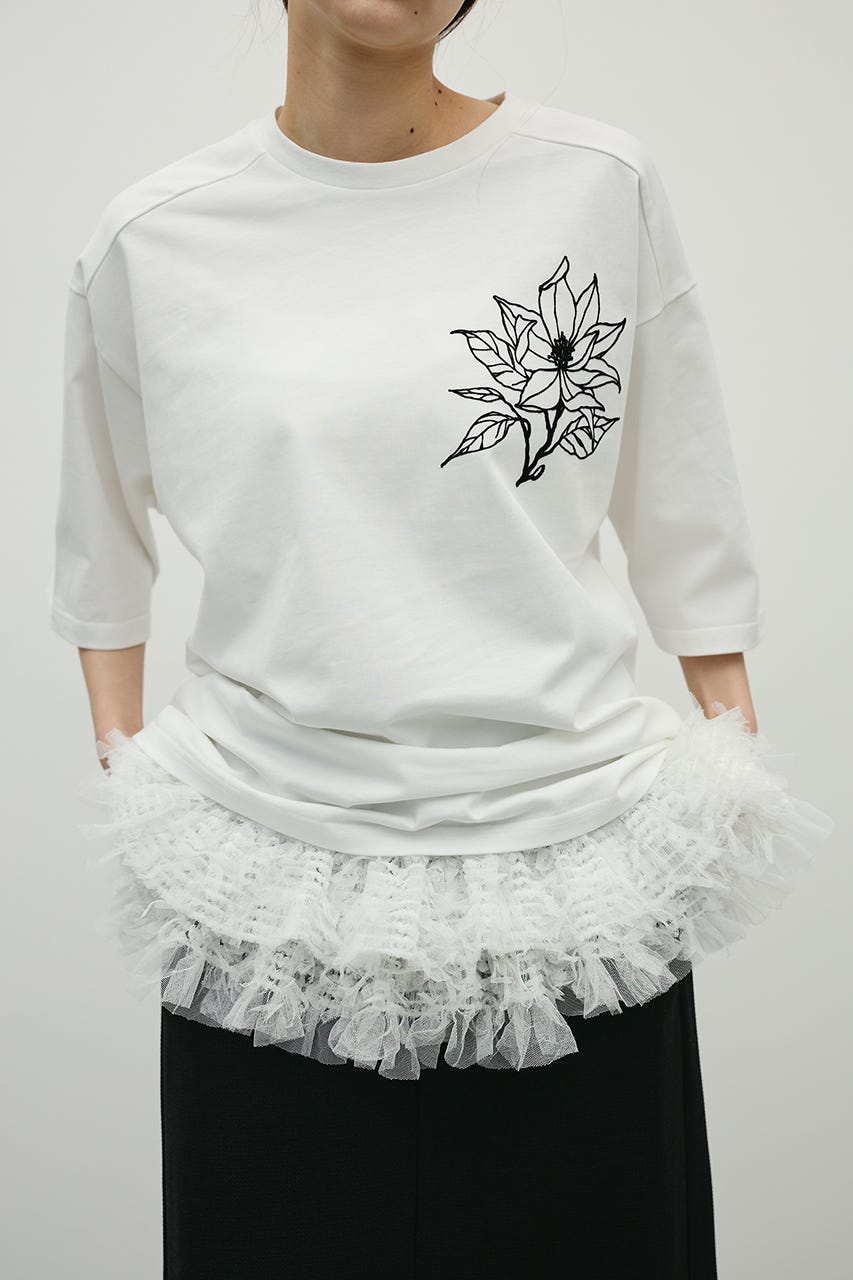 チュールレイヤードキャミソール WHT FREE