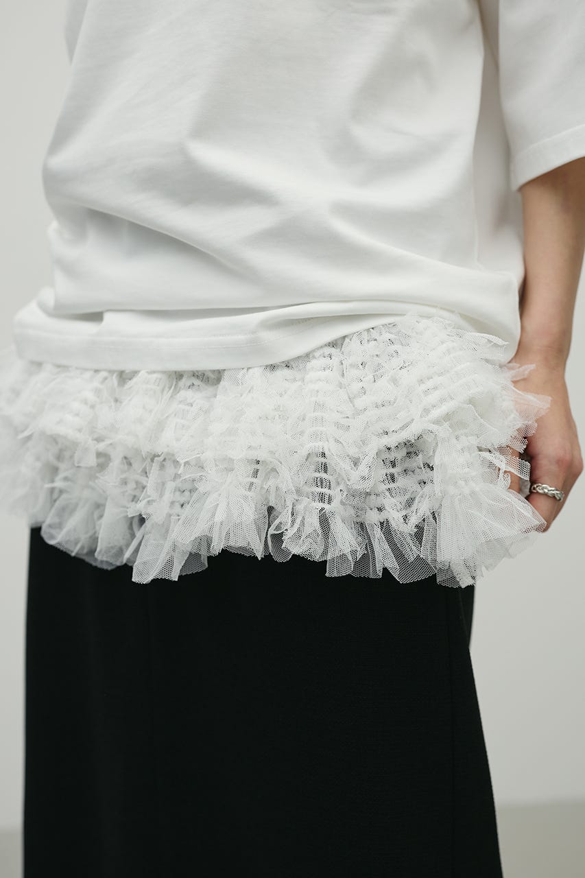 チュールレイヤードキャミソール WHT FREE