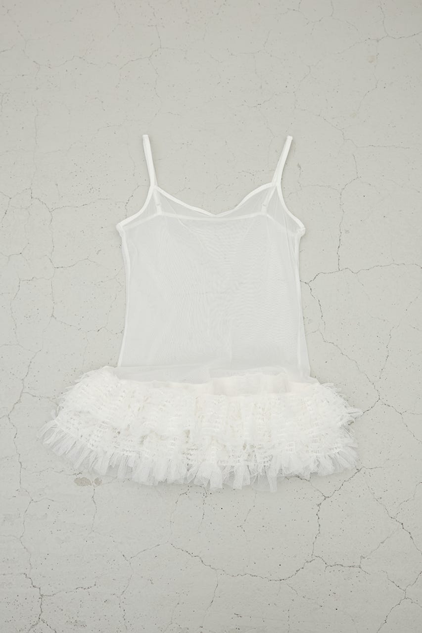 チュールレイヤードキャミソール WHT FREE
