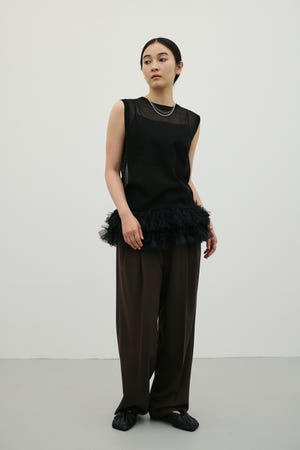 チュールレイヤードキャミソール