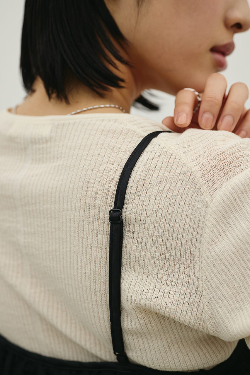 チュールフリルキャミ BLK FREE