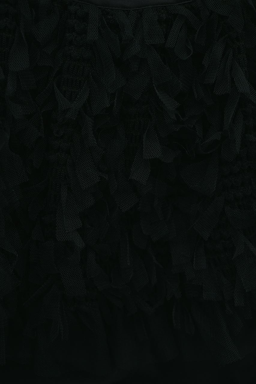 チュールフリルキャミ BLK FREE