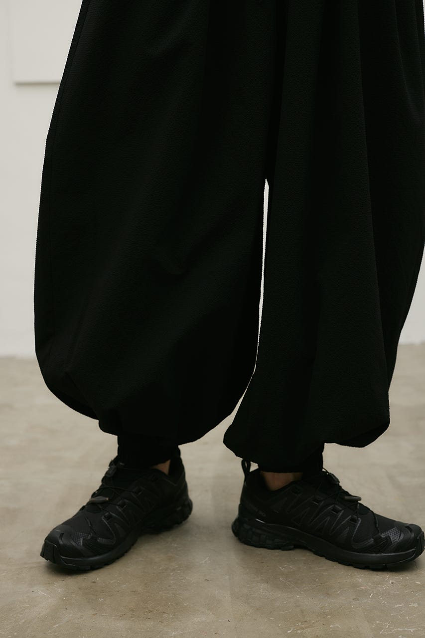 サッカーギャザーバルーンパンツ BLK M