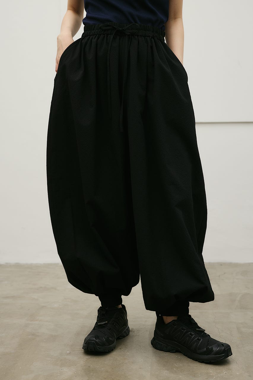 サッカーギャザーバルーンパンツ BLK M