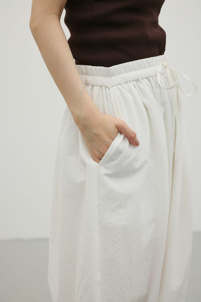 サッカーギャザーバルーンパンツ WHT S