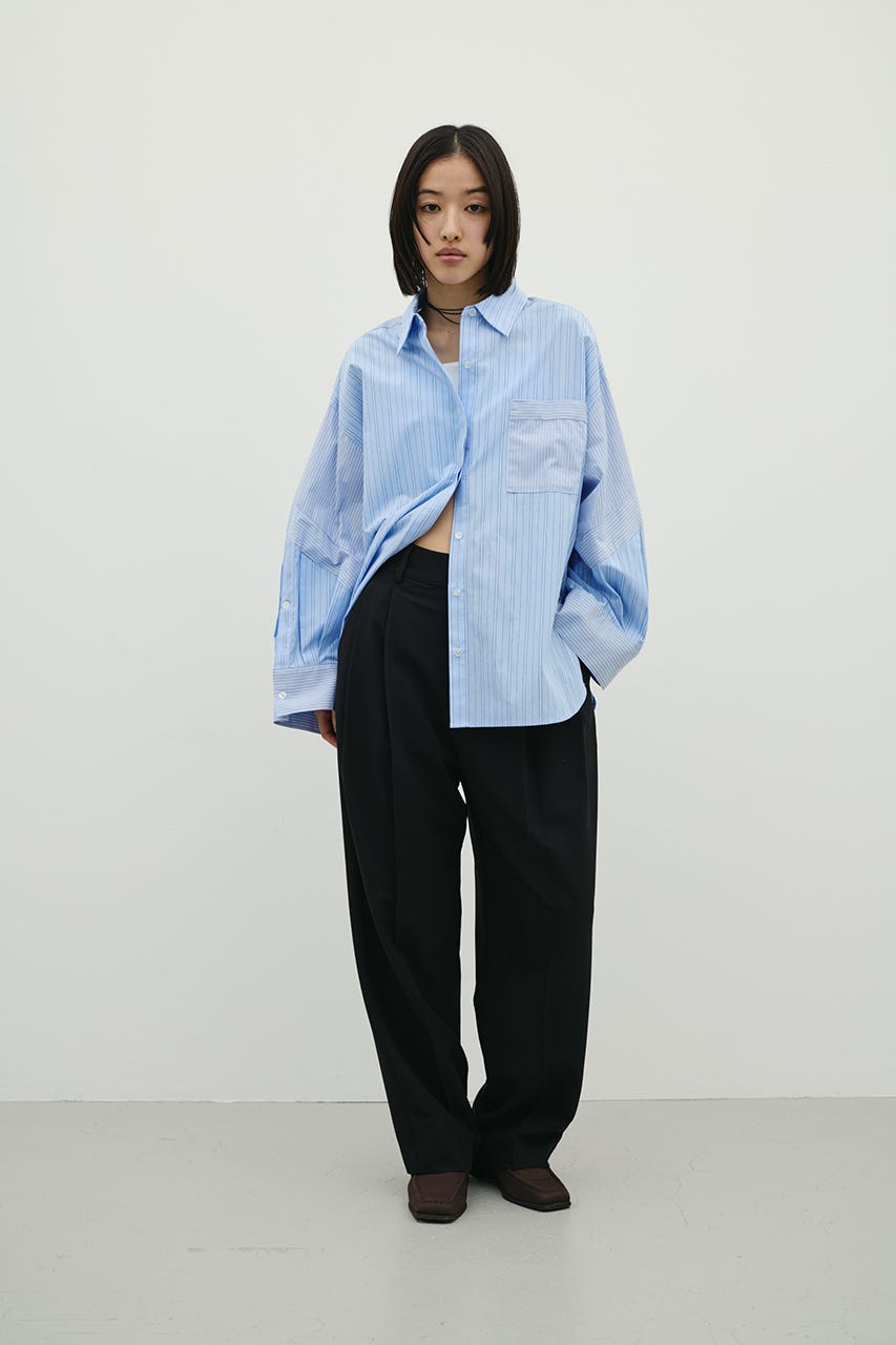 ベーシックツータックパンツ BLK M