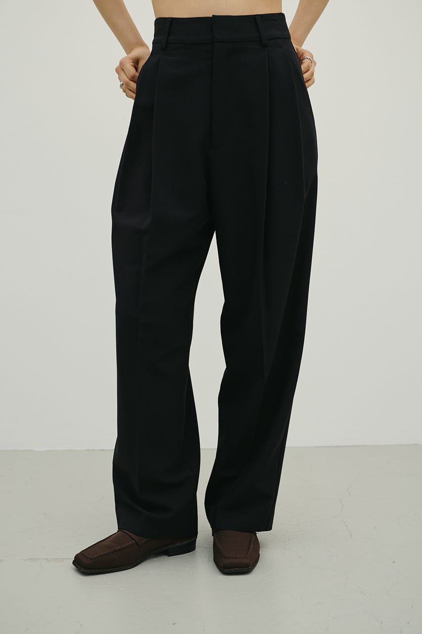 ベーシックツータックパンツ BLK M