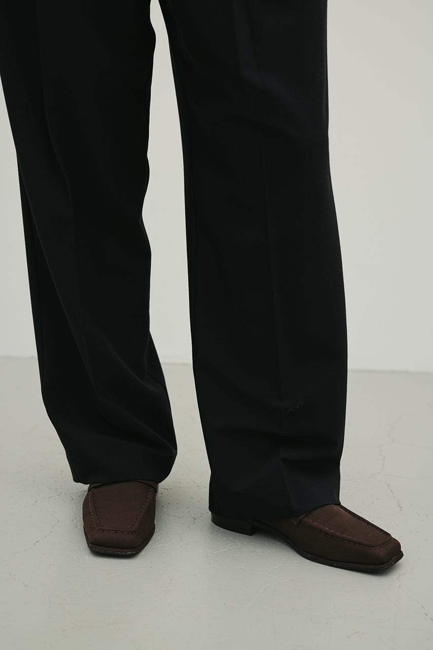 ベーシックツータックパンツ BLK M