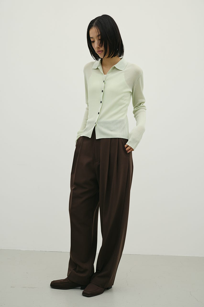 ベーシックツータックパンツ BRN S