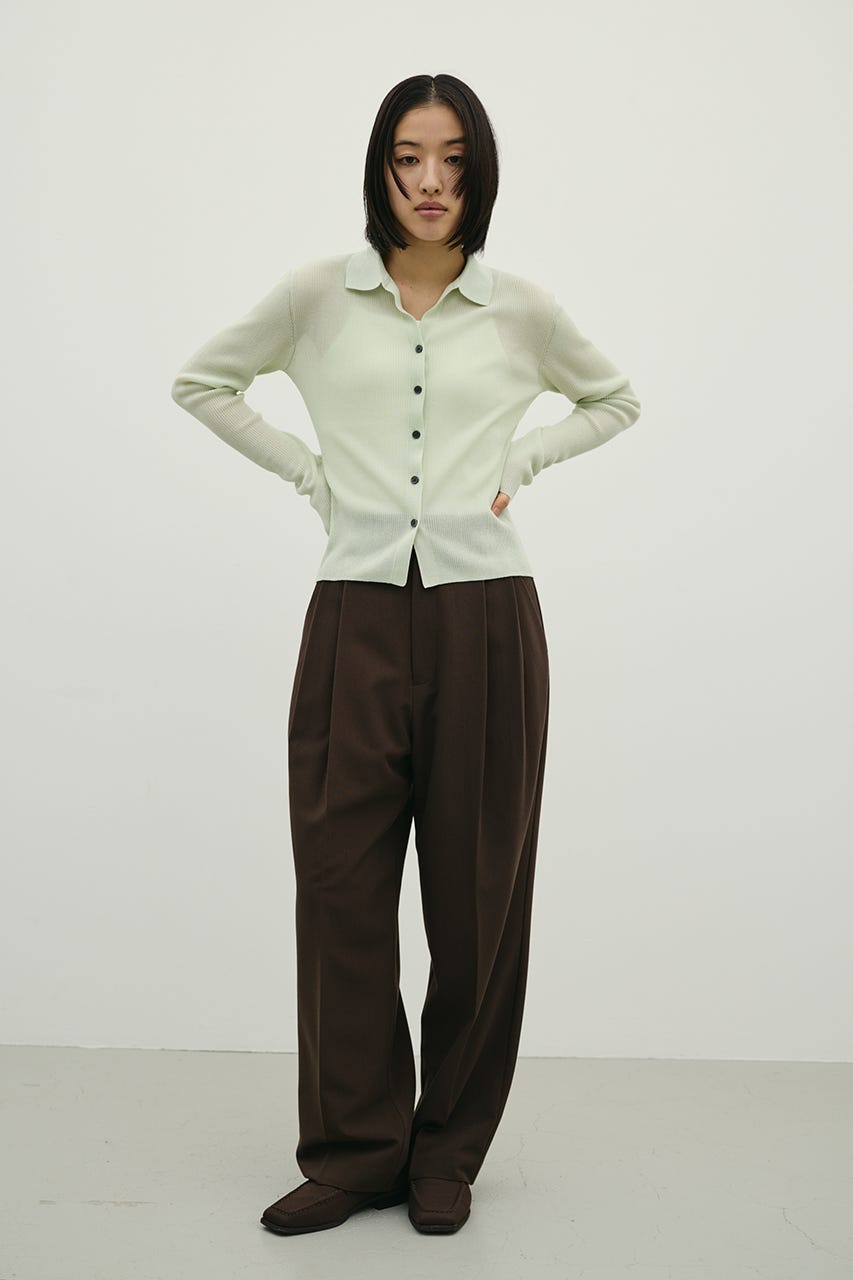 ベーシックツータックパンツ BRN S