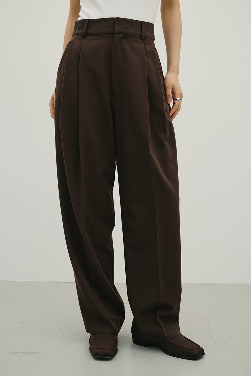 ベーシックツータックパンツ BRN S