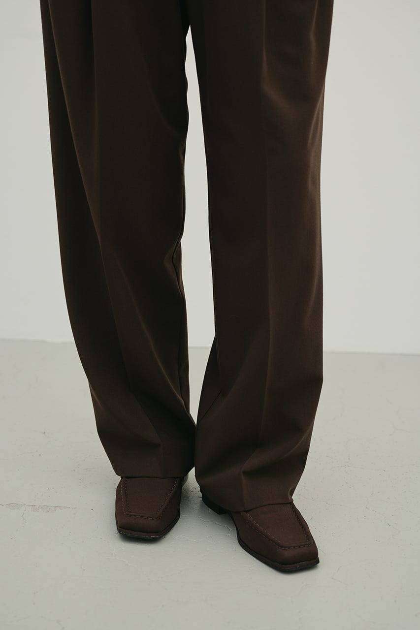 ベーシックツータックパンツ BRN S