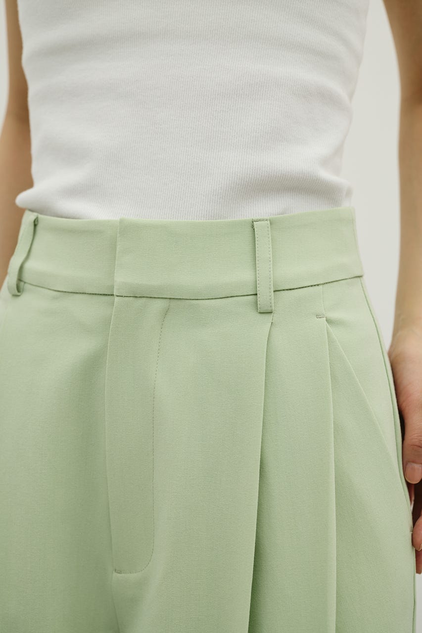 ベーシックツータックパンツ L/GRN L