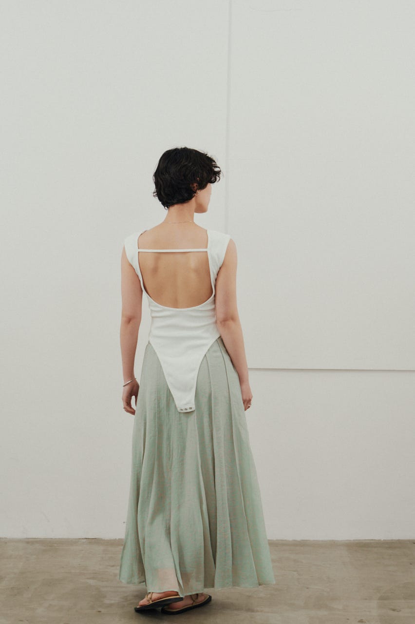 ピンタックシアースカート MINT S