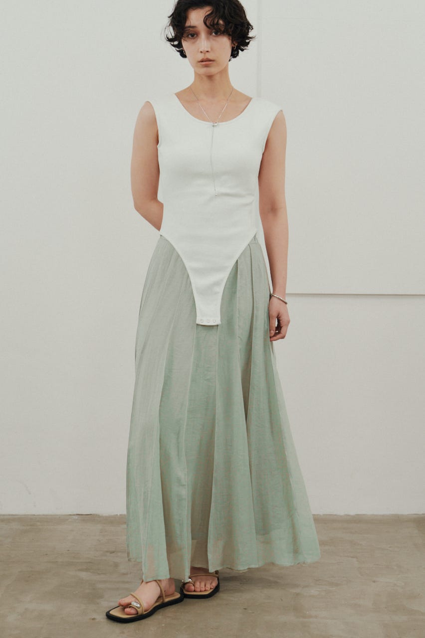 ピンタックシアースカート MINT S