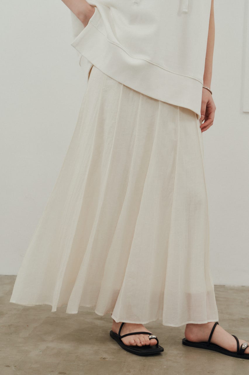 ピンタックシアースカート WHT M