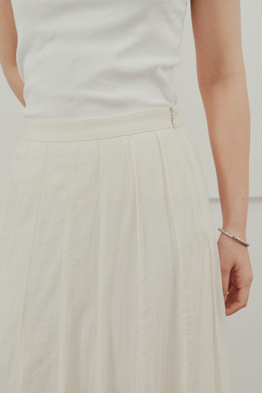 ピンタックシアースカート WHT M
