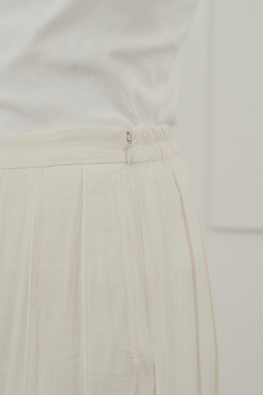 ピンタックシアースカート WHT M