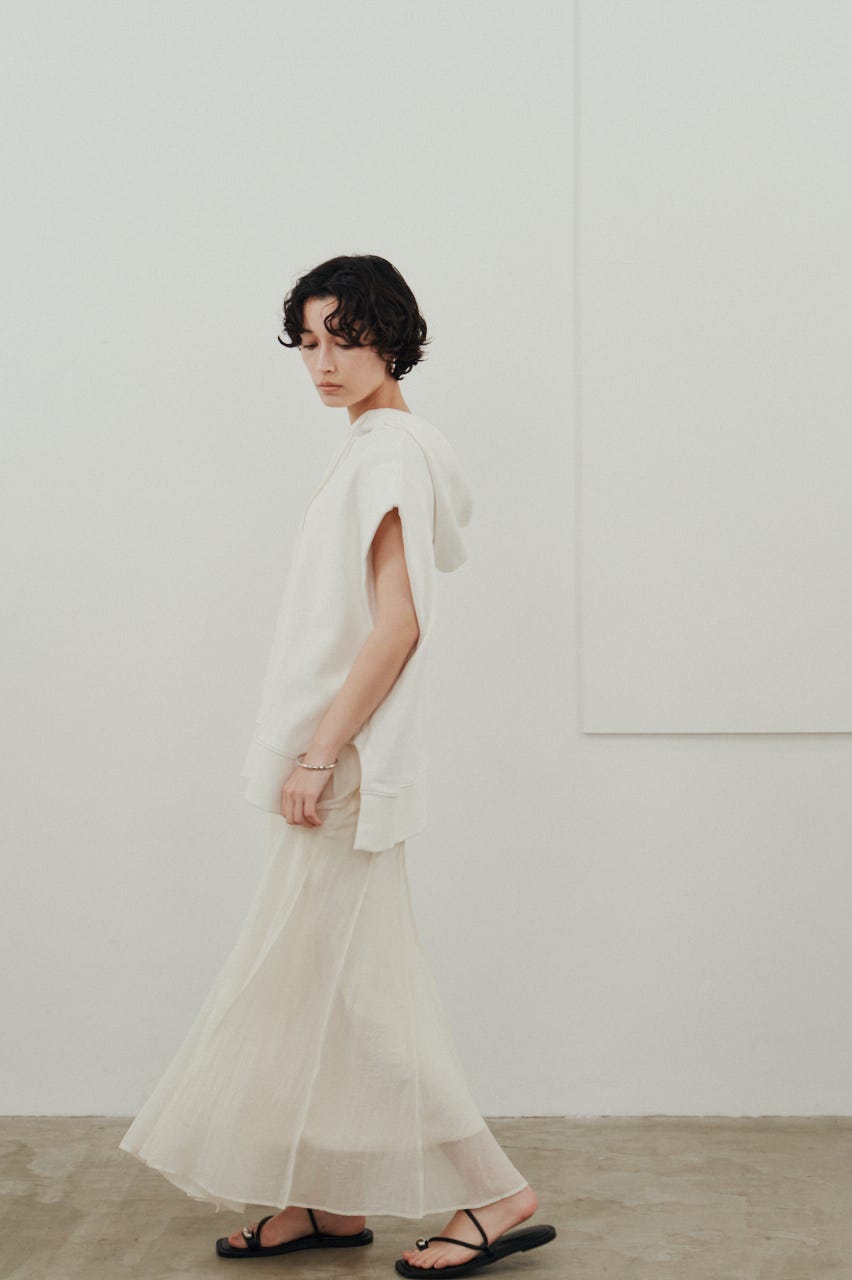 ピンタックシアースカート WHT M