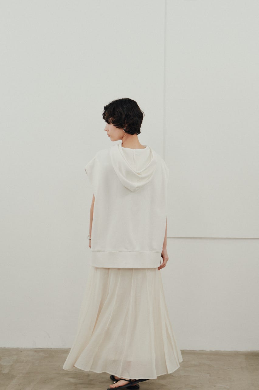 ピンタックシアースカート WHT M