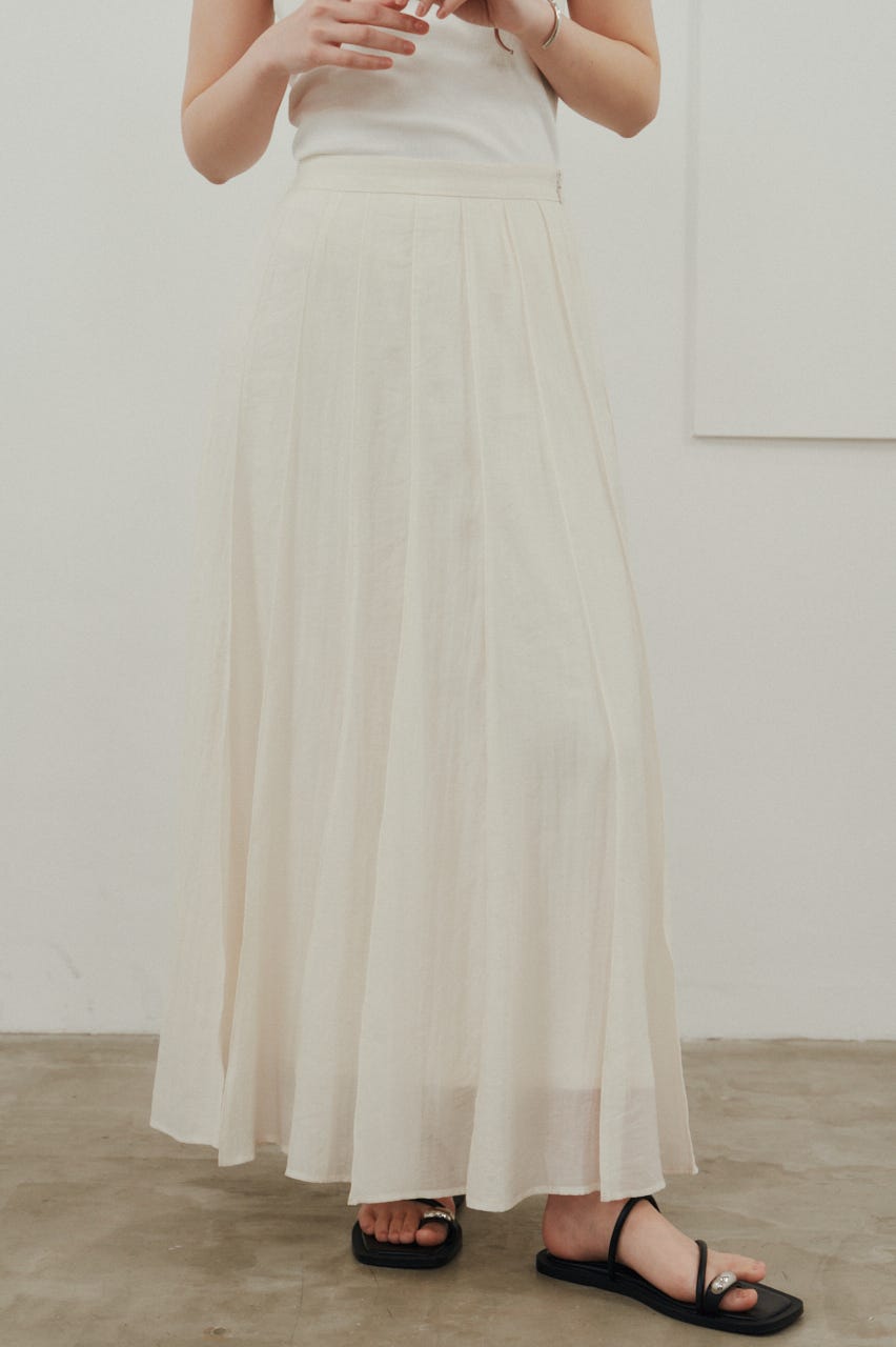ピンタックシアースカート WHT M