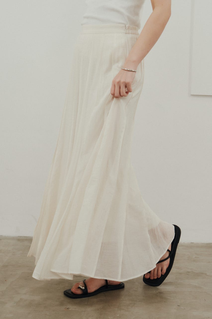 ピンタックシアースカート WHT M