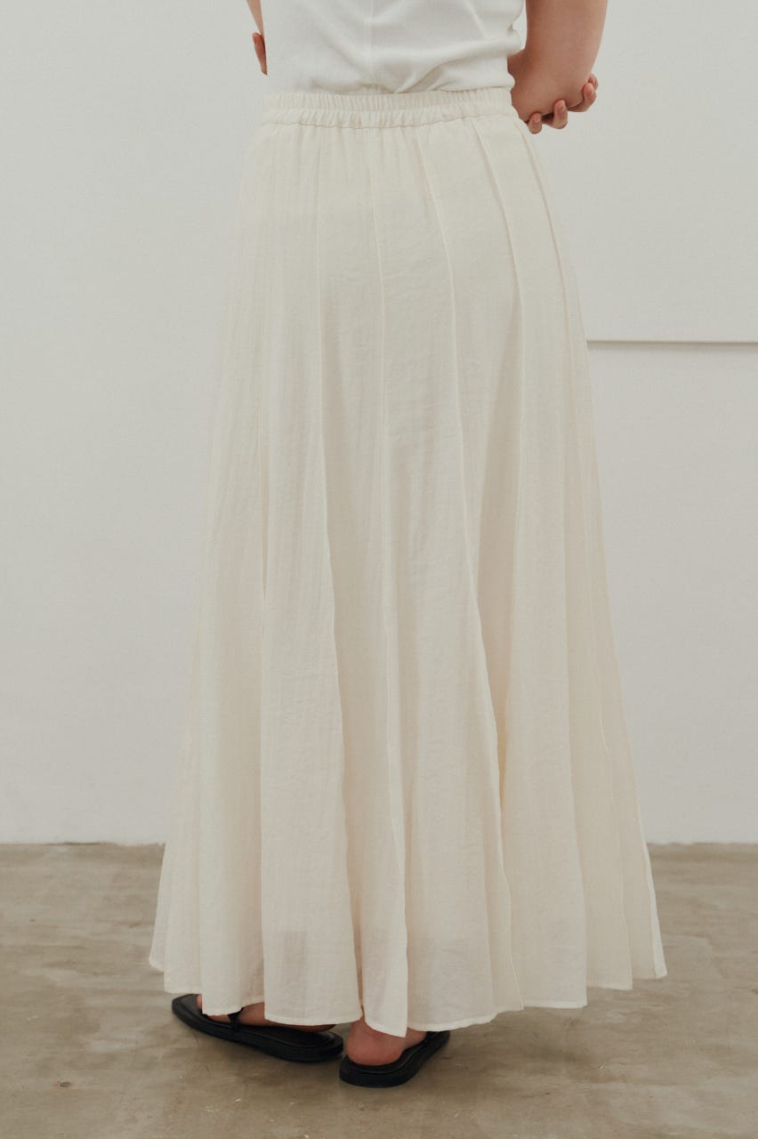 ピンタックシアースカート WHT M