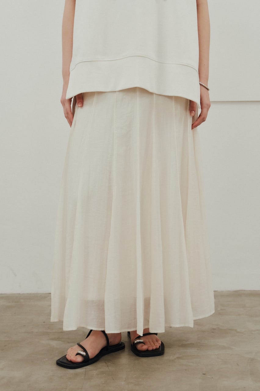 ピンタックシアースカート WHT M